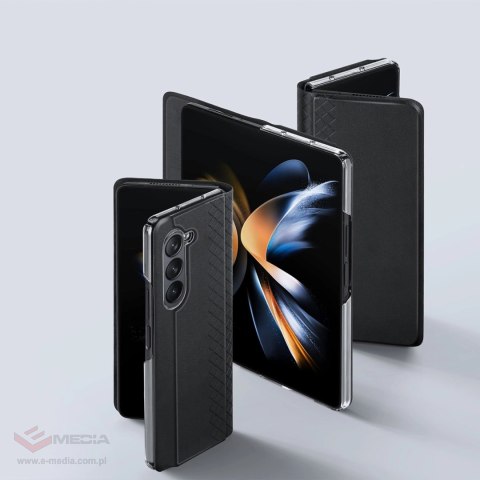 Skórzane etui z klapką i portfelem do Samsung Galaxy Z Fold5 5G Dux Ducis Bril - czarne