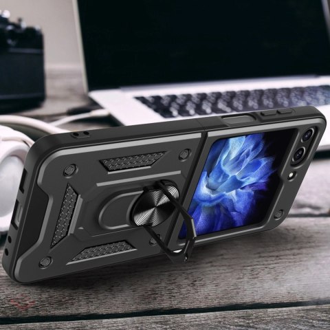 Etui pancerne Hybrid Armor Camshield do Z Flip 5 5G z osłoną na aparat - różowe