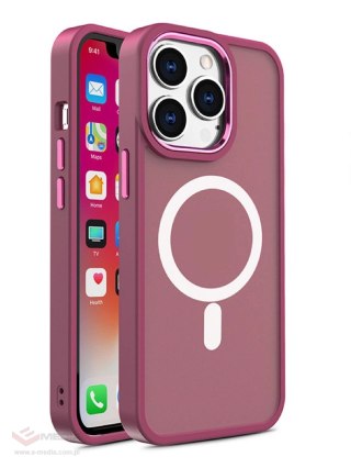 Magnetyczne etui z MagSafe Color Matte Case do iPhone 15 Pro - burgundowe