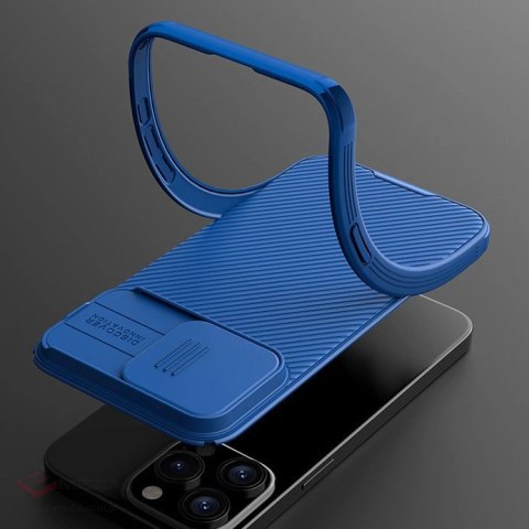 Pancerne etui Nillkin CamShield Pro Magnetic Case do iPhone 15 Plus z osłoną na aparat - niebieskie