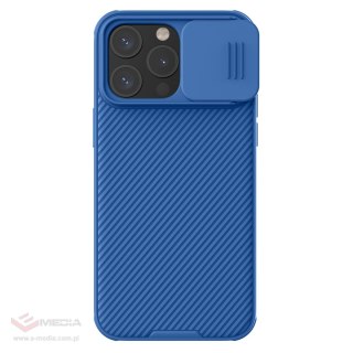 Pancerne etui Nillkin CamShield Pro Magnetic Case do iPhone 15 Pro z osłoną na aparat - niebieskie