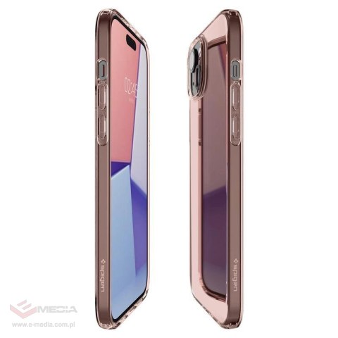 Etui Spigen Crystal Flex na iPhone 15 Plus - różowo-przezroczyste