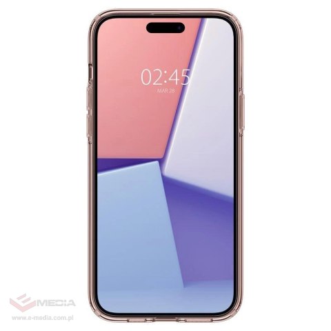 Etui Spigen Crystal Flex na iPhone 15 Plus - różowo-przezroczyste