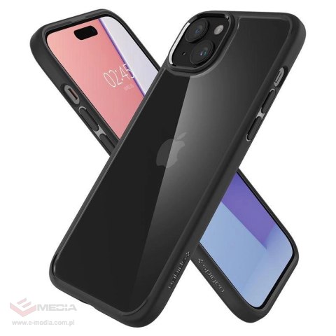 Etui Spigen Crystal Hybrid na iPhone 15 Plus - przezroczysto-czarne