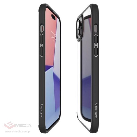 Etui Spigen Crystal Hybrid na iPhone 15 Plus - przezroczysto-czarne