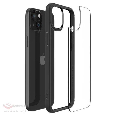 Etui Spigen Crystal Hybrid na iPhone 15 Plus - przezroczysto-czarne