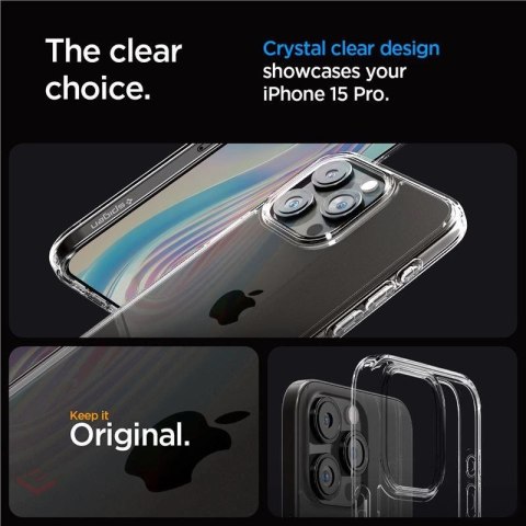 Etui Spigen Crystal Hybrid na iPhone 15 Pro - przezroczyste