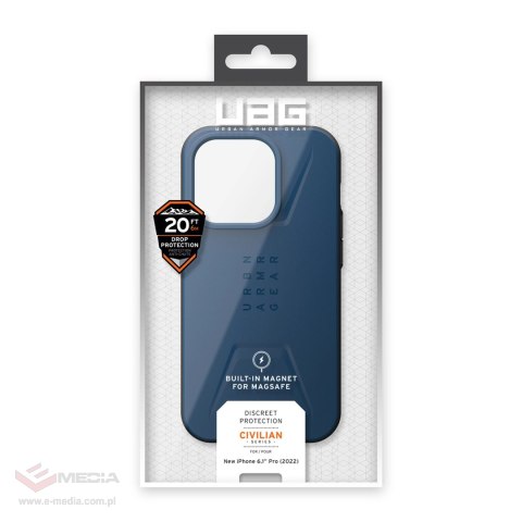 Etui UAG Civilian MagSafe do iPhone 14 Pro - ciemnoniebieskie