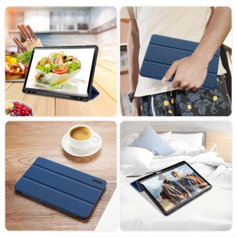 Etui z ekoskóry Dux Ducis Domo z podstawką do Samsung Tab S10+ / S9+ / S9 FE+ - niebieskie