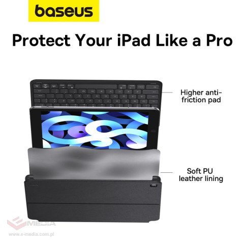 Etui z klawiaturą Baseus Brilliance Series na iPad 10.2'' (2019/2020/2021) + kabel USB-C - czarne