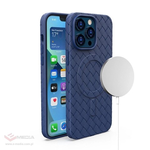 Plecione etui MagSafe Woven Case do iPhone 13 Pro - granatowe