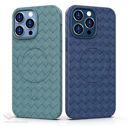 Plecione etui MagSafe Woven Case do iPhone 13 Pro - granatowe