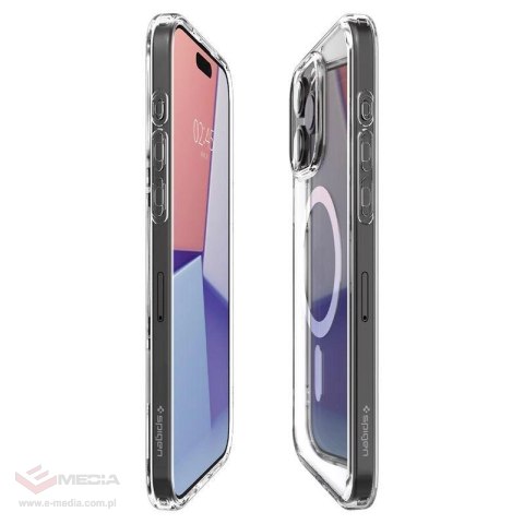 Etui Spigen Crystal Hybrid MagSafe na iPhone 15 Pro - przezroczysto-białe