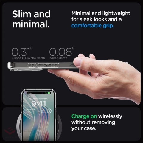 Etui Spigen Crystal Hybrid na iPhone 15 Pro Max - przezroczyste