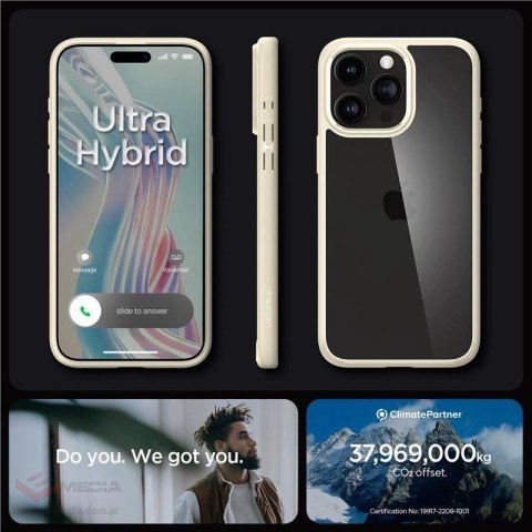 Etui Spigen Crystal Hybrid na iPhone 15 Pro Max - przezroczysto-beżowe