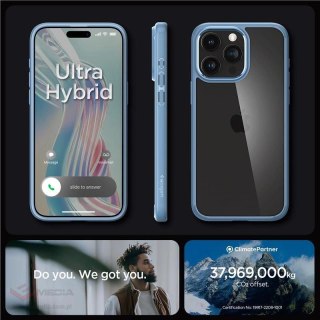 Etui Spigen Crystal Hybrid na iPhone 15 Pro Max - przezroczysto-niebieskie