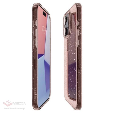 Etui Spigen Liquid Crystal Glitter na iPhone 15 Pro Max - różowo-przezroczyste