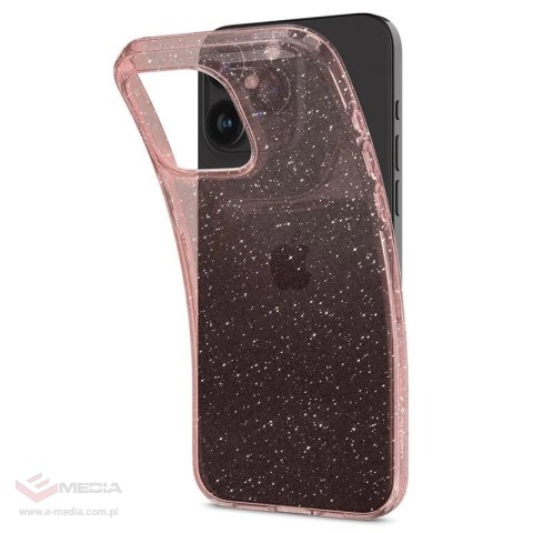 Etui Spigen Liquid Crystal Glitter na iPhone 15 Pro Max - różowo-przezroczyste