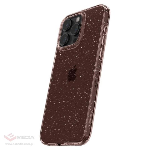 Etui Spigen Liquid Crystal Glitter na iPhone 15 Pro Max - różowo-przezroczyste