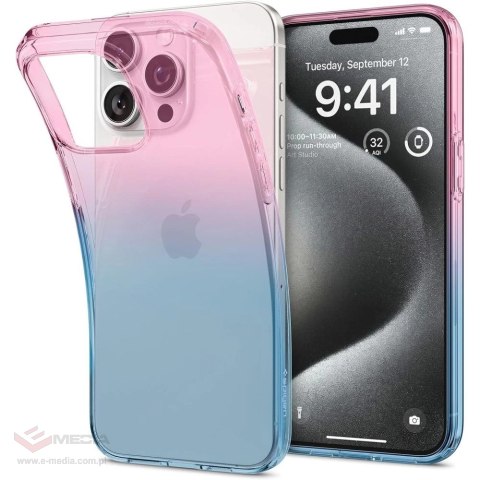 Etui Spigen Liquid Crystal na iPhone 15 Pro - różowo-niebieskie