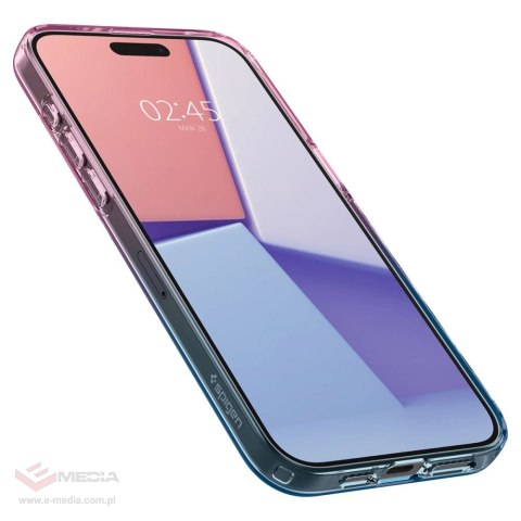 Etui Spigen Liquid Crystal na iPhone 15 Pro - różowo-niebieskie