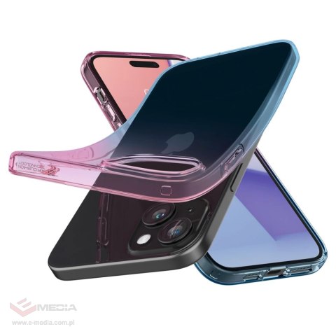 Etui Spigen Liquid Crystal na iPhone 15 - różowo-niebieskie