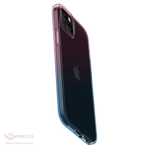 Etui Spigen Liquid Crystal na iPhone 15 - różowo-niebieskie