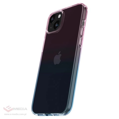 Etui Spigen Liquid Crystal na iPhone 15 - różowo-niebieskie