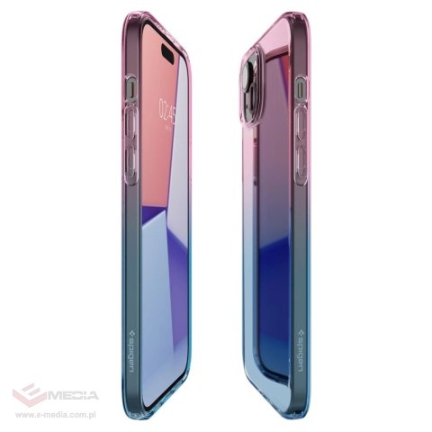 Etui Spigen Liquid Crystal na iPhone 15 - różowo-niebieskie