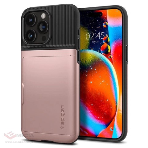 Etui Spigen Slim Armor CS na iPhone 15 Pro Max - różowe