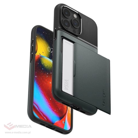 Etui Spigen Slim Armor CS na iPhone 15 Pro - ciemnozielone