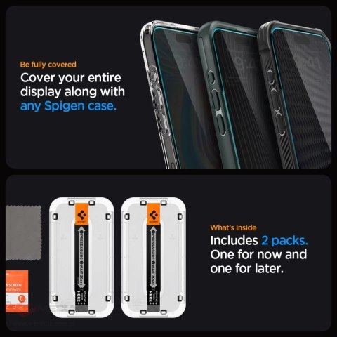 SZKŁO HARTOWANE SPIGEN GLAS.TR "EZ FIT" 2-PACK IPHONE 15 PLUS / 16 PLUS PRIVACY