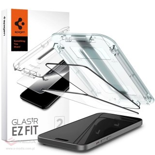 Szkło hartowane Spigen Glas.tR EZ Fit FC na iPhone 15 Plus - czarne 2 szt.