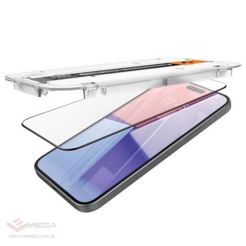 Szkło hartowane Spigen Glas.tR EZ Fit FC na iPhone 15 Plus - czarne 2 szt.