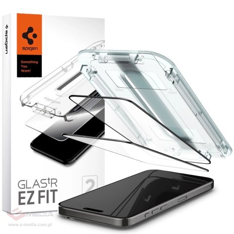 Szkło hartowane Spigen Glas.tR EZ Fit FC na iPhone 15 Pro Max - czarne 2 szt.