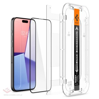 Szkło hartowane Spigen Glas.tR EZ Fit FC na iPhone 15 Pro Max - czarne 2 szt.