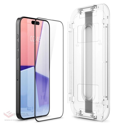 Szkło hartowane Spigen Glas.tR EZ Fit FC na iPhone 15 Pro - czarne 2 szt.