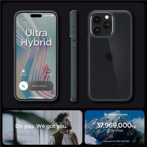 Etui Spigen Ultra Hybrid na iPhone 15 Pro Max - ciemnozielone