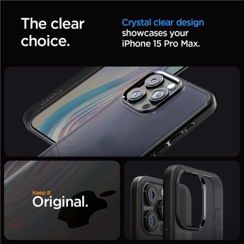 Etui Spigen Ultra Hybrid na iPhone 15 Pro Max - przezroczysto-czarne