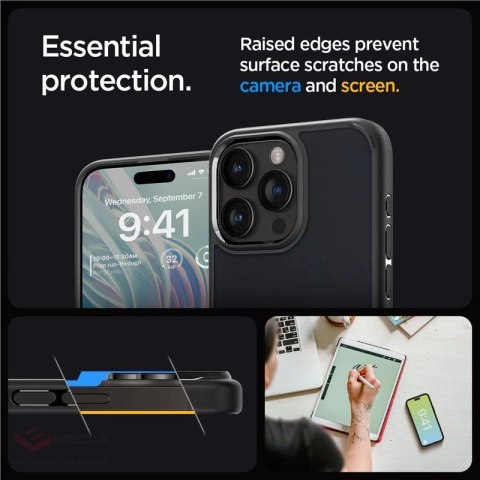 Etui Spigen Ultra Hybrid na iPhone 15 Pro Max - przezroczysto-czarne