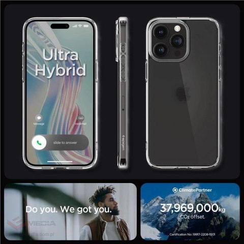 Etui Spigen Ultra Hybrid na iPhone 15 Pro Max - przezroczysto-matowe