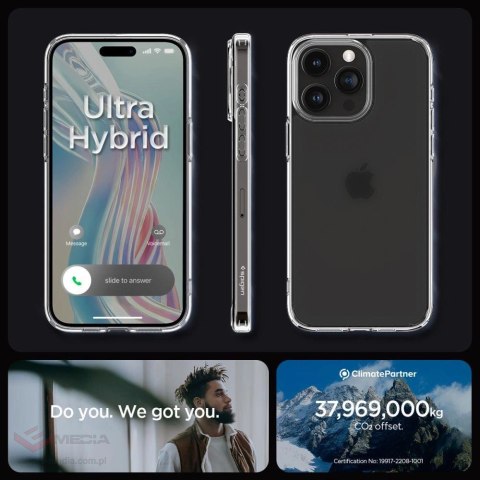 Etui Spigen Ultra Hybrid na iPhone 15 Pro Max - przezroczysto-matowe