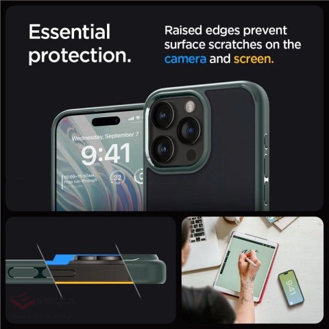 Etui Spigen Ultra Hybrid na iPhone 15 Pro - ciemnozielone