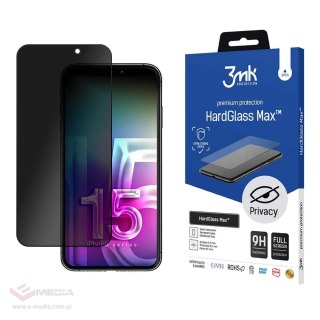 Szkło 9H prywatyzujące 3mk HardGlass Max Privacy™ na iPhone 15 Pro Max