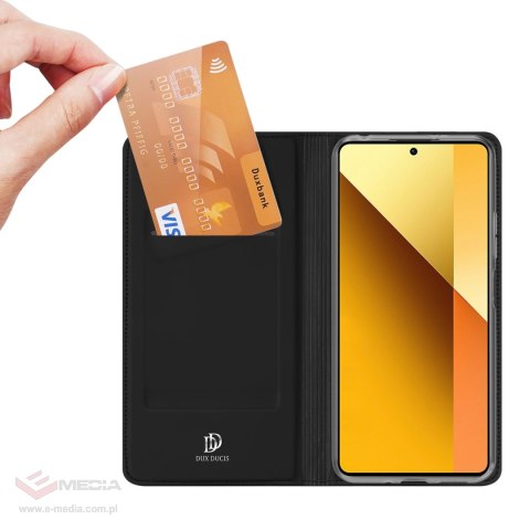 Etui Dux Ducis Skin Pro z klapką i miejscem na kartę na Xiaomi Redmi Note 13 5G - czarne