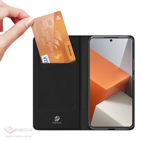 Etui Dux Ducis Skin Pro z klapką i miejscem na kartę na Xiaomi Redmi Note 13 Pro+ 5G - czarne