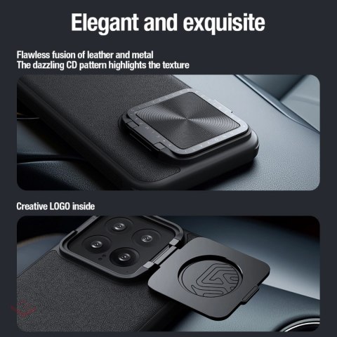 Etui Nillkin CamShield Prop Leather Magnetic Case na Xiaomi 14 Pro - czarne