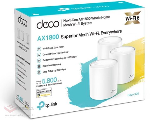 DOMOWY SYSTEM WI-FI MESH TP-LINK DECO X20 (3-PACK)