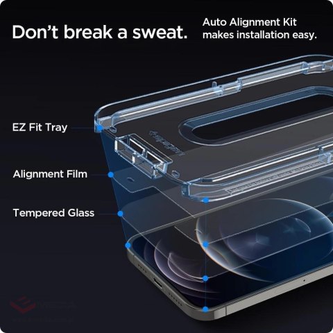 Szkło hartowane Spigen Glas.tR EZ Fit na iPhone 12 / iPhone 12 Pro - 2 szt.