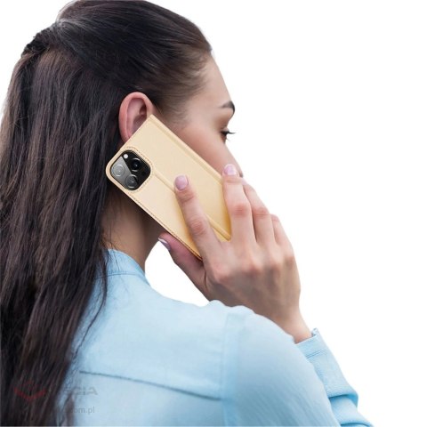 Dux Ducis Skin Pro kabura etui pokrowiec z klapką iPhone 13 Pro Max złoty